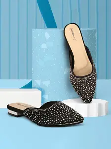 DressBerry Women Embellished Mules Flats