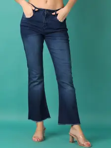 V-Mart Women Cotton Bootcut High-Rise Light Fade Stretchable Jeans