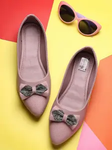 NATSHUZ Women Textured Ballerinas Flats