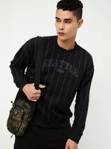 max Men Typography Printed Sweatshirt