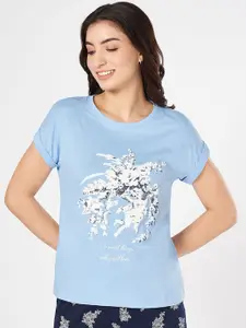 Dreamz by Pantaloons Women Printed Cotton Lounge T-Shirt