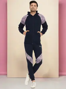 WILD WEST Men Colourblocked Mid-Rise Tracksuit