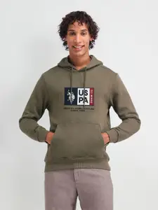 U.S. Polo Assn. Denim Co. Men Cotton Printed Hooded Long Sleeves Sweatshirt