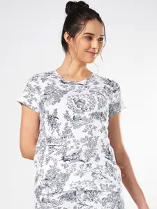 Dreamz by Pantaloons Women Cotton Printed Round Neck Casual Lounge T-Shirts
