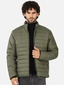 BAESD Men Mock Collar Solid Casual Puffer Jacket