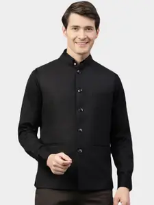 BAESD Mandarin Collar Satin Nehru Jacket