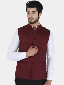 BAESD Mandarin Collar Satin Nehru Jacket