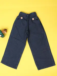 V-Mart Girls Wide Leg Low Distress Cotton Jeans