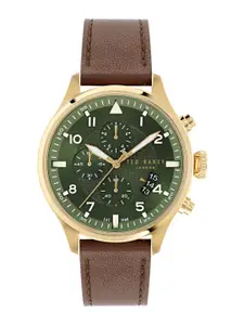 Ted Baker Men Printed Dial & Leather Straps Analogue Watch