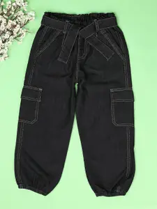 V-Mart Girls Relaxed Fit Low Distress Cotton Jeans