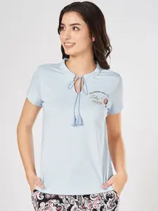 Dreamz by Pantaloons Women Round Neck Lounge Cotton T-Shirts