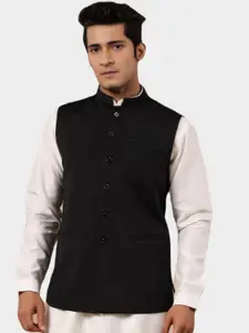 BAESD Mandarin Collar Satin Nehru Jacket