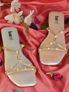 BAESD Women Embellished Open Toe Flats