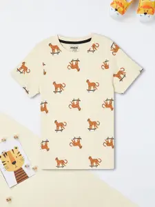 max Boys Conversational Printed Round Neck Cotton T-shirt