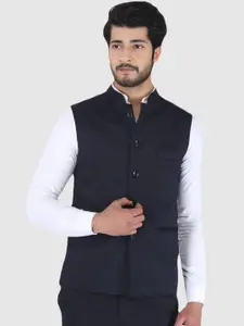 BAESD Mandarin Collar Satin Nehru Jacket