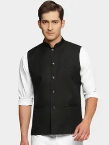 BAESD Mandarin Collar Satin Nehru Jacket