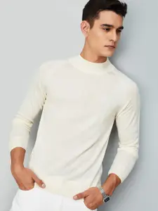 max Men Solid Mock Collar Pullover
