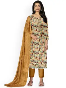 Maroosh Geometric Embroidered Beads and Stones Unstitched Dress Material