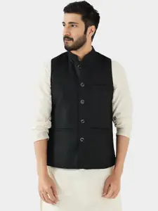 BAESD Mandarin Collar Satin Nehru Jacket