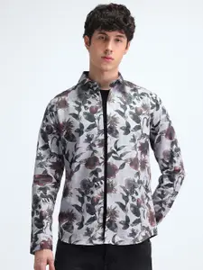 Flying Machine Men Manhattan Spread Collar Floral Printed Cotton Slim Fit Casual Shirt