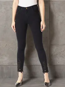 Miss Chase Women Skinny Fit High-Rise Stretchable Cropped Jeans