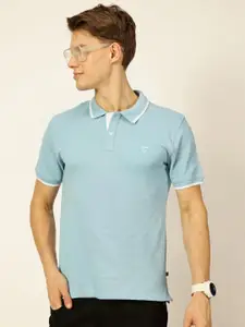 Thomas Scott Men Solid Polo Collar Cotton T-shirt