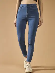 DOLCE CRUDO Women Cotton Skinny Fit High-Rise Stretchable Casual Jeans