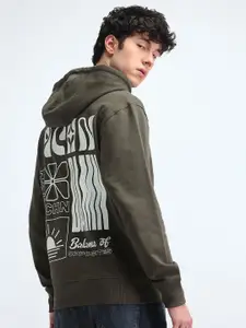 Flying Machine Men Cotton Hooded Sweatshirt