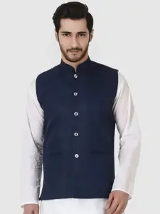 BAESD Mandarin Collar Satin Nehru Jacket