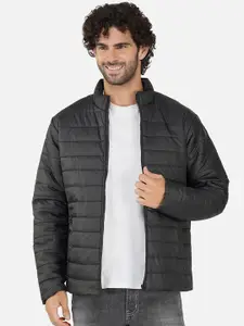 BAESD Men Mock Collar Solid Casual Puffer Jacket