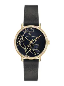 Ted Baker Women Embellished Dial & Leather Straps Analogue Watch BKPKTF4029I