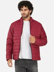 BAESD Men Mock Collar Solid Casual Puffer Jacket
