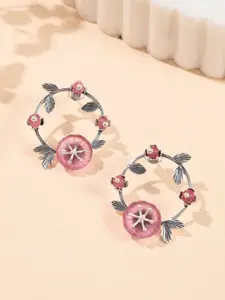 Studio Voylla 925 Sterling Silver Rhodium-Plated Floral Ear Cuff Earrings