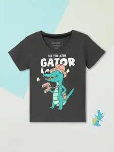 max Boys Graphic Printed Round Neck Cotton T-shirt