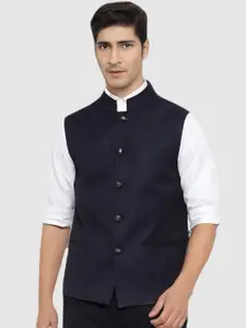 BAESD Mandarin Collar Satin Nehru Jacket