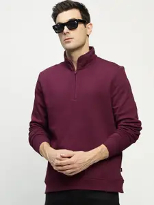 Hancock Men Mock Collar Anti Odour Fleece Pullover Casual Sweatshirt