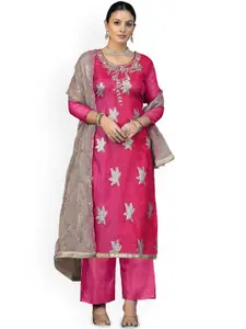 Maroosh Ethnic Motifs Embroidered Organza Unstitched Dress Material
