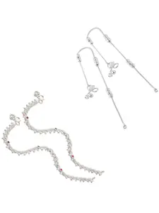 Heer Collection Silver-Plated Anklets