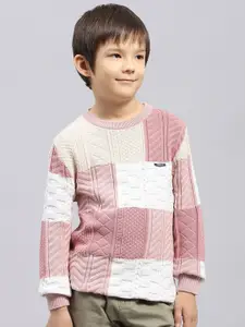 Monte Carlo Boys Cotton Round Neck Cable Knit Pullover