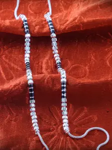 Heer Collection Set of 2 Silver-Plated Beaded Anklets