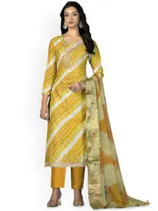 Maroosh Striped Beads and Stones Unstitched Dress Material