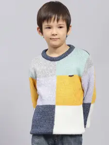 Monte Carlo Boys Self Design Colourblocked Woollen Pullover Sweater