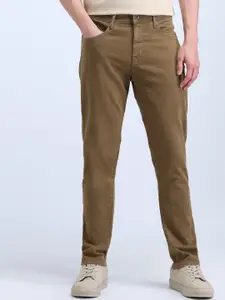 Flying Machine Men Brown Cotton Prince Slim Fit Mid-Rise Stretchable Jeans