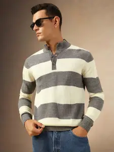 Dennis Lingo Men Striped Pullover Sweaters