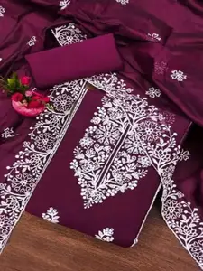 Peachmode Floral Embroidered Unstitched Dress Material