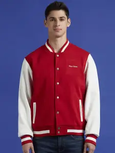 Pepe Jeans Men Stand Collar Colourblocked Cotton Casual Bomber Jacket