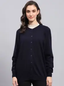 Monte Carlo Women Round Neck Woollen Cardigan Sweater