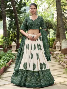 LOOKNBOOK ART Printed Ready to Wear Lehenga & Unstitched Blouse With Dupatta