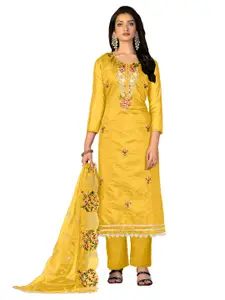 Maroosh Floral Embroidered Beads and Stones Unstitched Dress Material