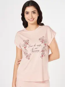 Dreamz by Pantaloons Women Printed Lounge T-Shirt